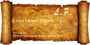 Leszlauer Péter névjegykártya